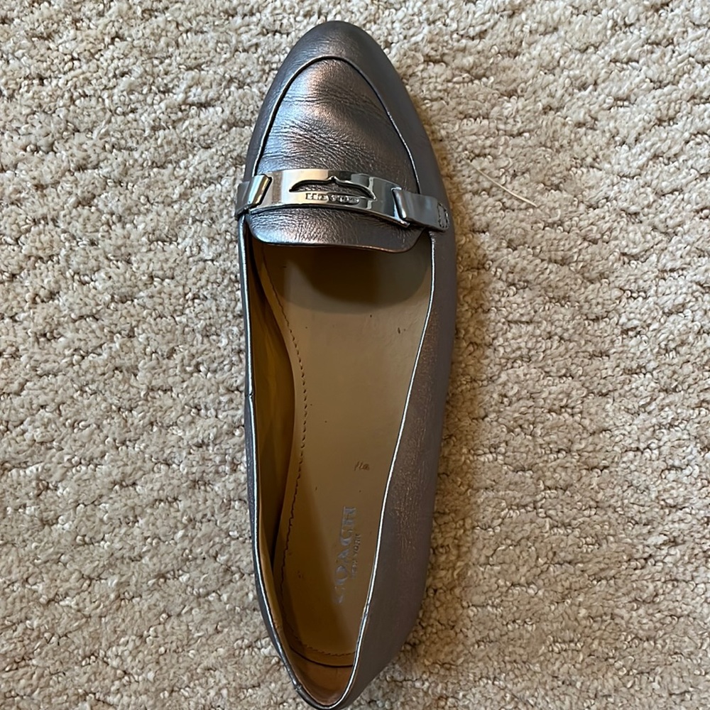 Coach leather slip on shoes